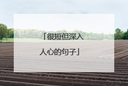 很短但深入人心的句子