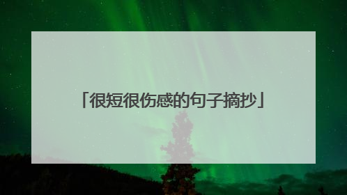 很短很伤感的句子摘抄