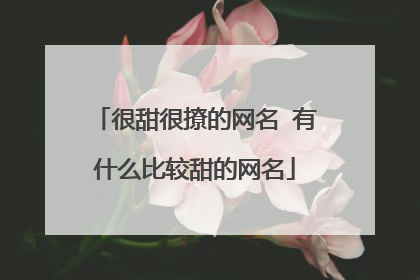 很甜很撩的网名 有什么比较甜的网名