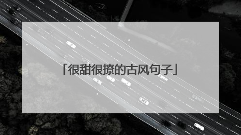 很甜很撩的古风句子