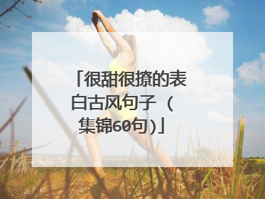 很甜很撩的表白古风句子 (集锦60句)