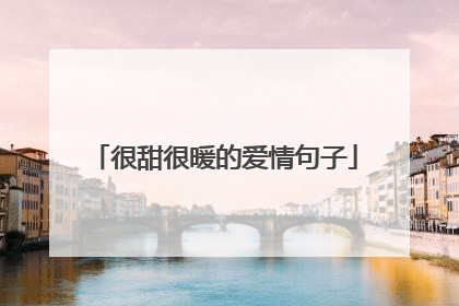 很甜很暖的爱情句子