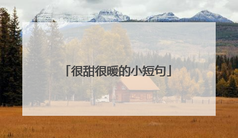 很甜很暖的小短句