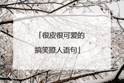 很皮很可爱的搞笑撩人语句