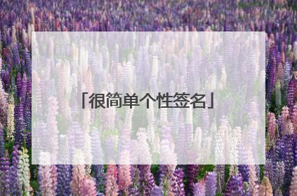 很简单个性签名