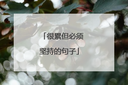 很累但必须坚持的句子
