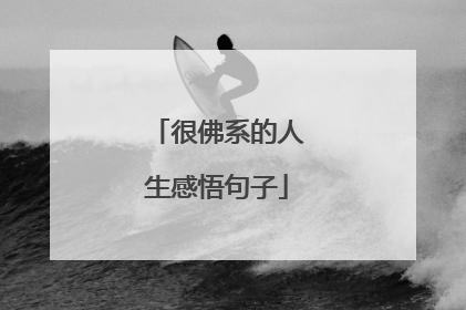 很佛系的人生感悟句子