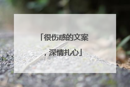 很伤感的文案,深情扎心