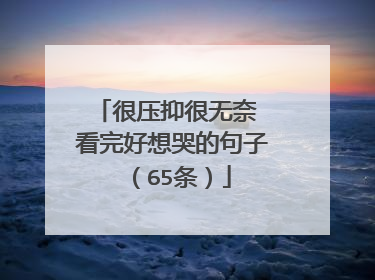 很压抑很无奈 看完好想哭的句子(65条)