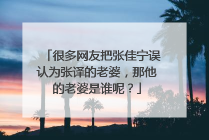 很多网友把张佳宁误认为张译的老婆,那他的老婆是谁呢?
