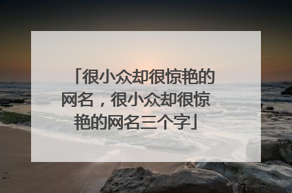 很小众却很惊艳的网名,很小众却很惊艳的网名三个字