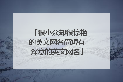 很小众却很惊艳的英文网名简短有深意的英文网名