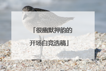 很幽默押韵的开场白竞选稿