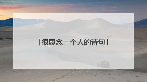 很思念一个人的诗句