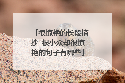 很惊艳的长段摘抄 很小众却很惊艳的句子有哪些