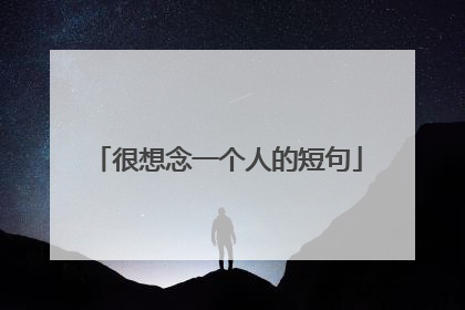 很想念一个人的短句