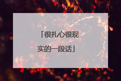 很扎心很现实的一段话