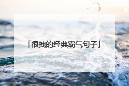 很拽的经典霸气句子
