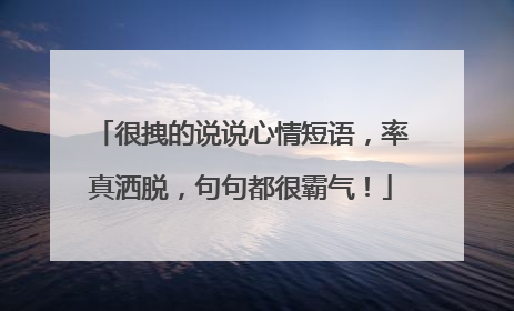 很拽的说说心情短语,率真洒脱,句句都很霸气!