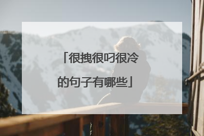 很拽很叼很冷的句子有哪些