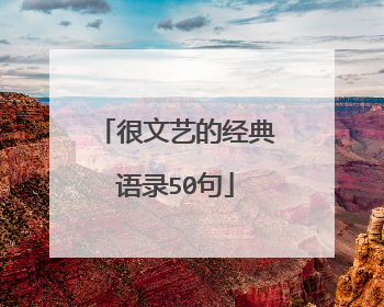 很文艺的经典语录50句