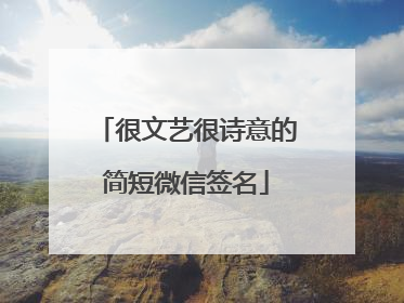 很文艺很诗意的简短微信签名