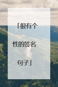 很有个性的签名句子