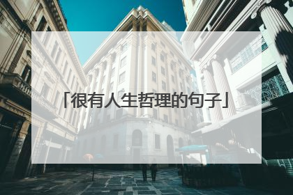 很有人生哲理的句子