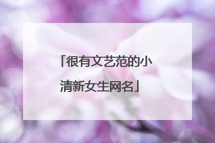 很有文艺范的小清新女生网名