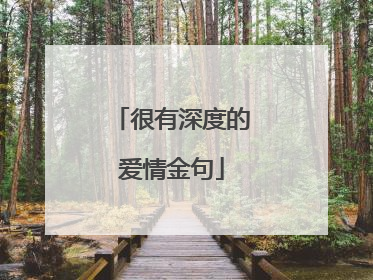 很有深度的爱情金句
