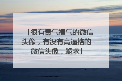 很有贵气福气的微信头像,有没有高逼格的微信头像,跪求