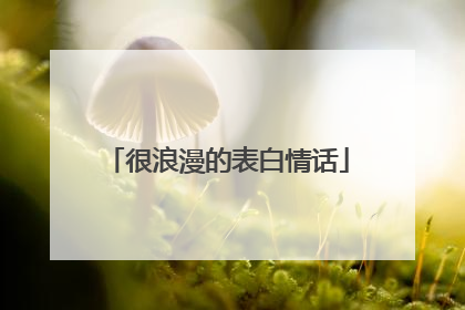 很浪漫的表白情话