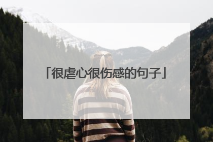 很虐心很伤感的句子