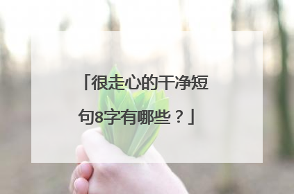 很走心的干净短句8字有哪些?