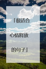 很适合心情释放的句子