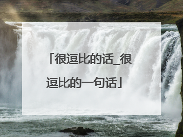 很逗比的话_很逗比的一句话