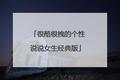 很酷很拽的个性说说女生经典版