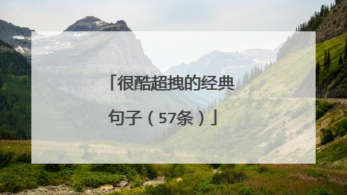 很酷超拽的经典句子(57条)