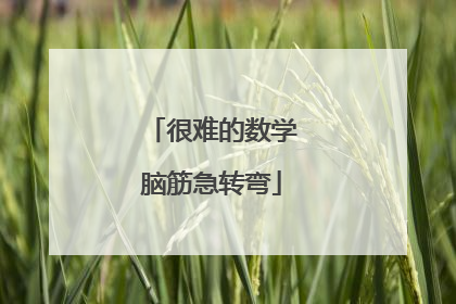 很难的数学脑筋急转弯