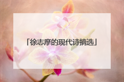 徐志摩的现代诗摘选