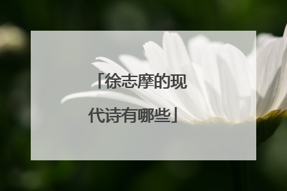 徐志摩的现代诗有哪些