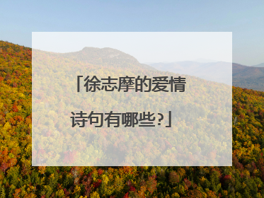 徐志摩的爱情诗句有哪些?