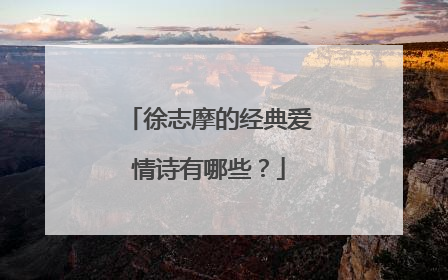 徐志摩的经典爱情诗有哪些?