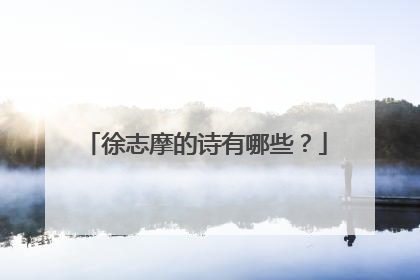 徐志摩的诗有哪些?