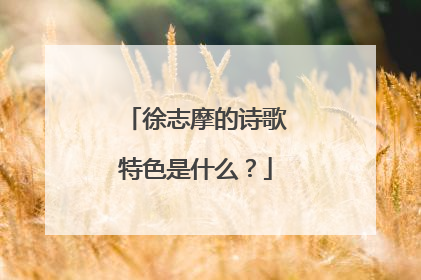 徐志摩的诗歌特色是什么？
