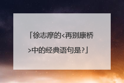徐志摩的<再别康桥>中的经典语句是?