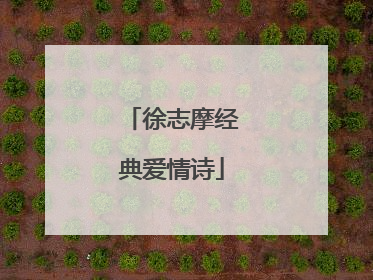 徐志摩经典爱情诗