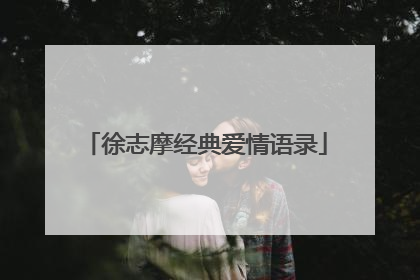 徐志摩经典爱情语录