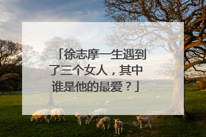 徐志摩一生遇到了三个女人,其中谁是他的最爱?