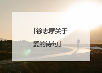 徐志摩关于爱的诗句